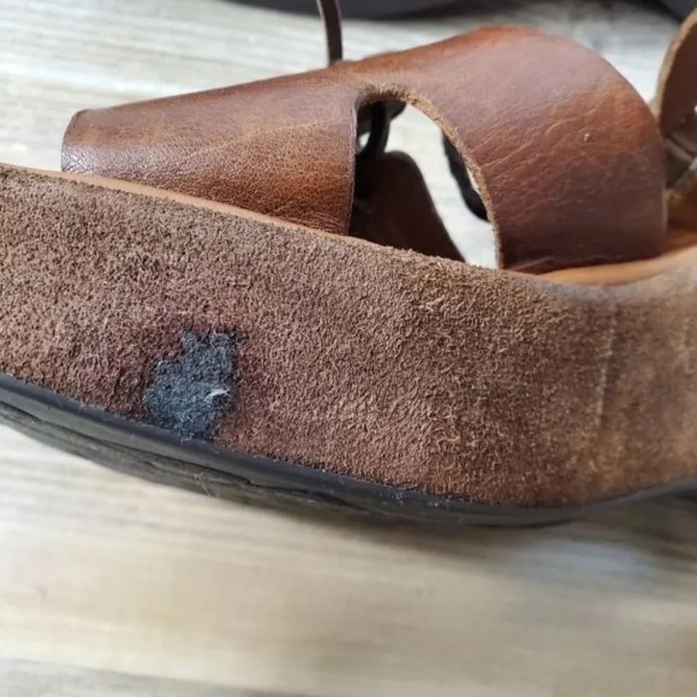 Kork ease platform leather sandals size 10